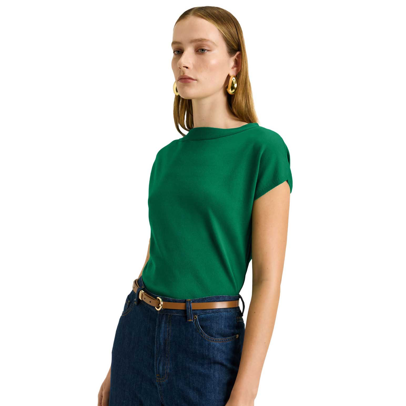 Veronika Maine Slash Neck Cap Sleeve Knit